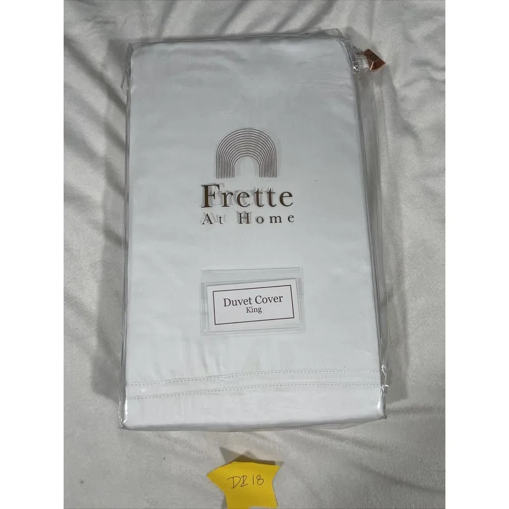 NIB $629 Frette at Home Tiber King Duvet Cover in white [ KING ] #D218‎